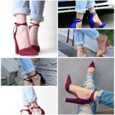 6 Cores Apontou Bombas de Tiras Sexy Retro Sapatos de Salto Alto Grosso 2107 Nova Mulher Sapatos Fem