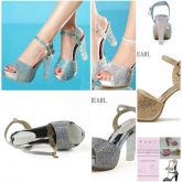 Sandalias efeito diamante