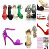 Sandalias efeito diamante